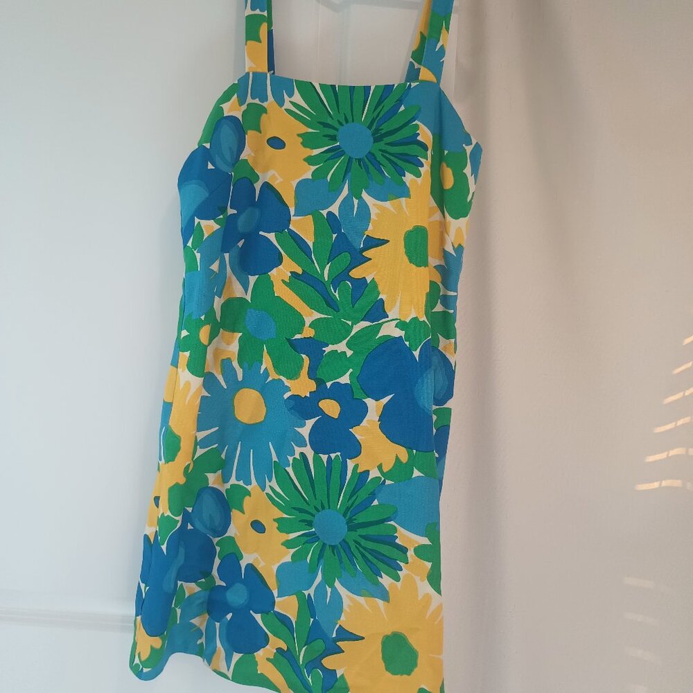 Jcrew Retro Floral Linen Dress